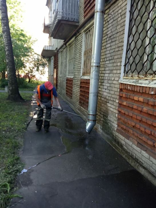 Мытье фасада по адресу ул. Стрельбищенская д. 7 