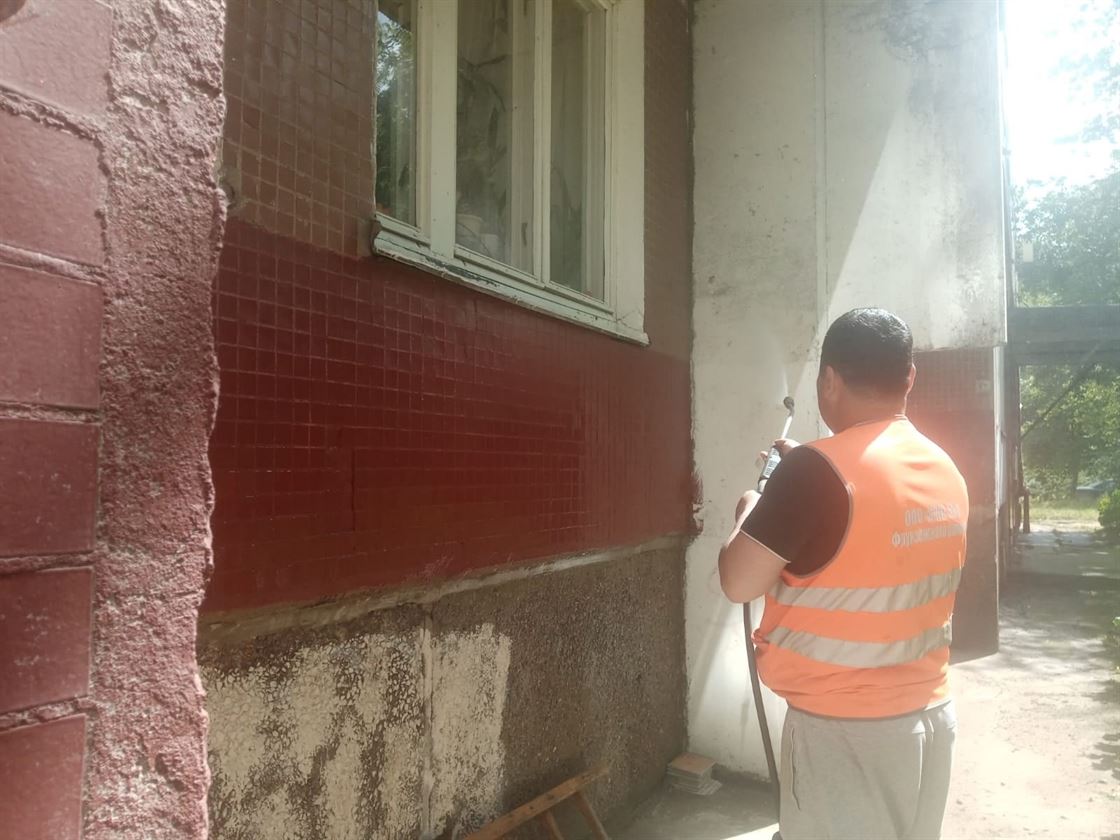 Мытье фасада по адресу ул. Будапештская д. 4