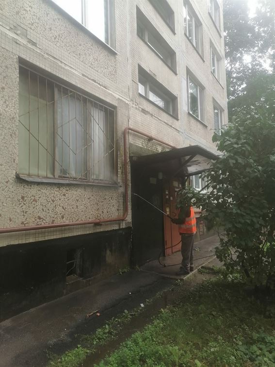 Мытье фасада по адресу ул. Белградская д. 28 к. 5 
