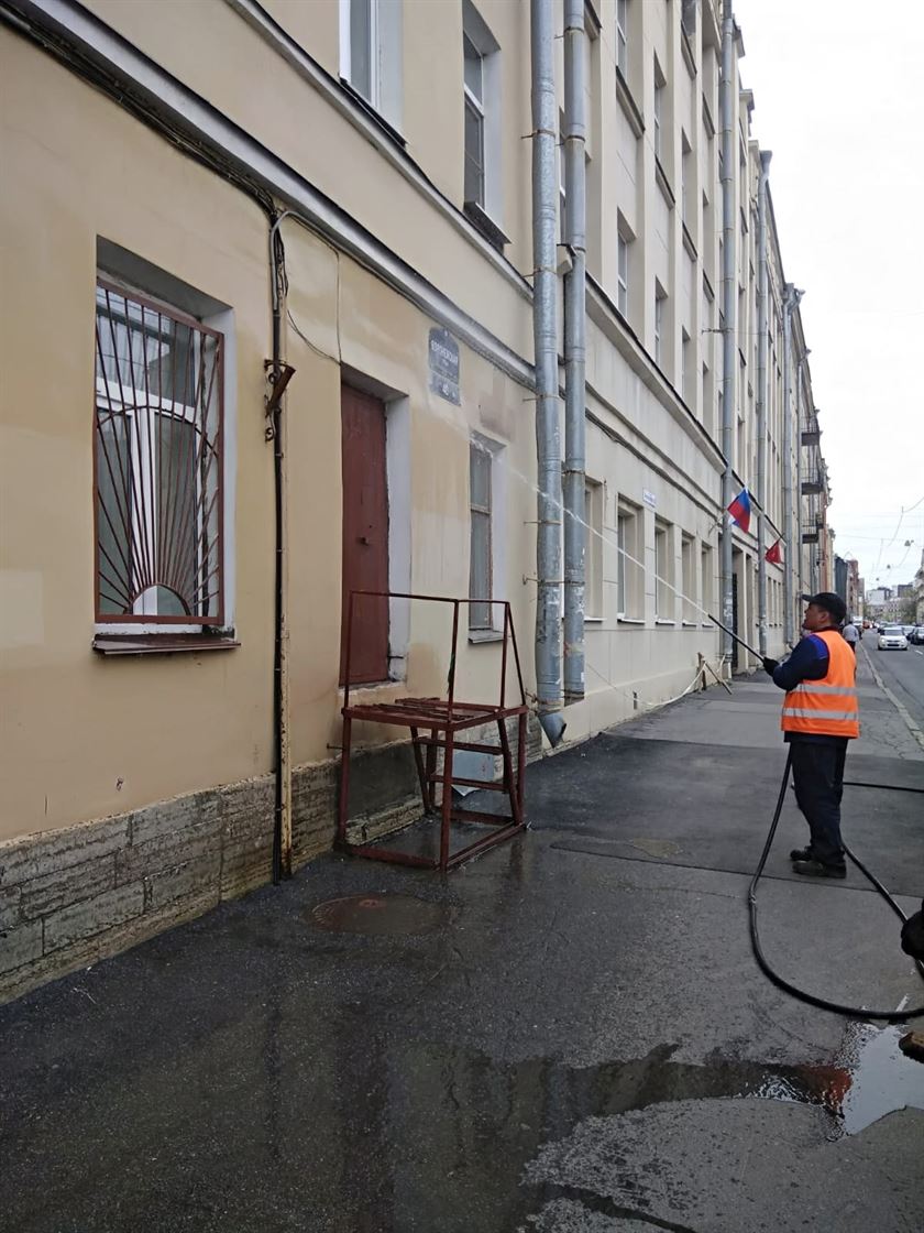 Мытье фасада по адресу ул. Воронежская д. 40