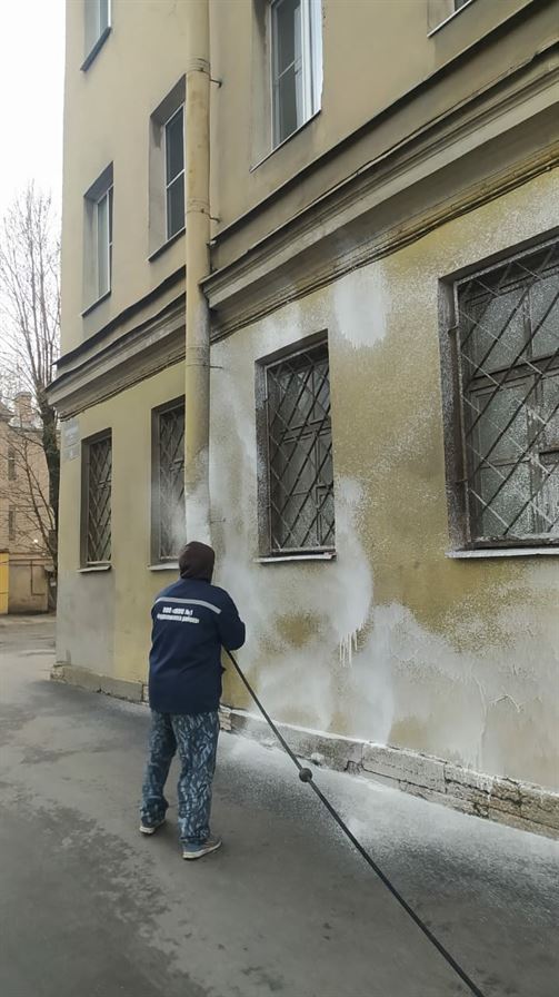 Мытье фасада по адресу ул. Днепропетровская д. 59
