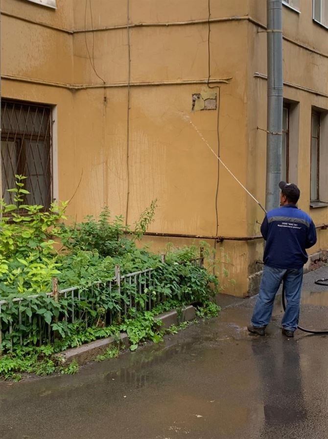 Мытье фасада по адресу ул. Воронежская д. 46-48