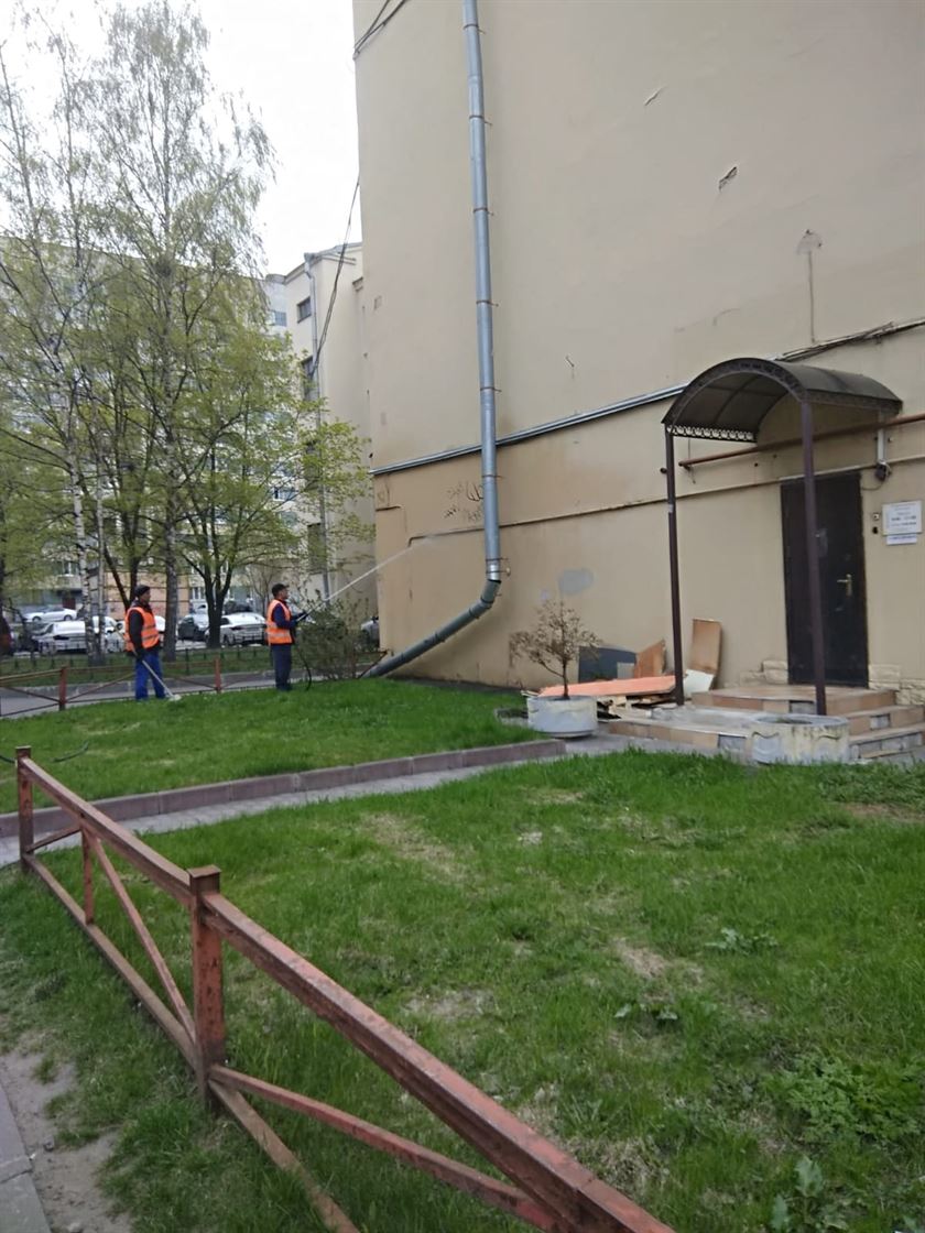 Мытье фасада по адресу ул. Воронежская д. 40