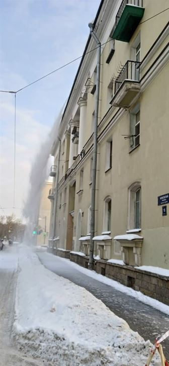 Очистка кровли от снега и наледи по адресу Волковский пр. д. 16