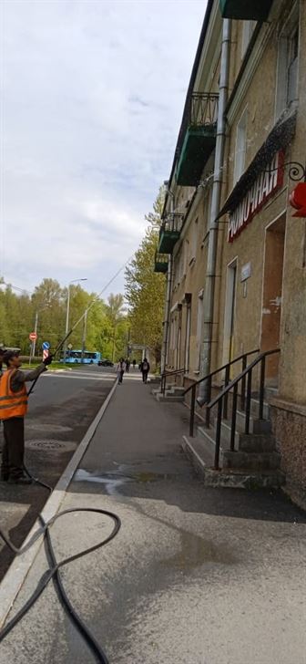 Мытье фасада по адресу пр. Волковский д. 26 