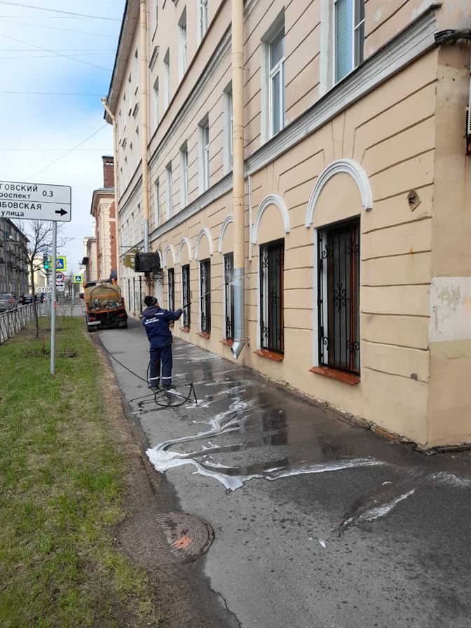 Мытье фасада по адресу ул. Тамбовская д. 66