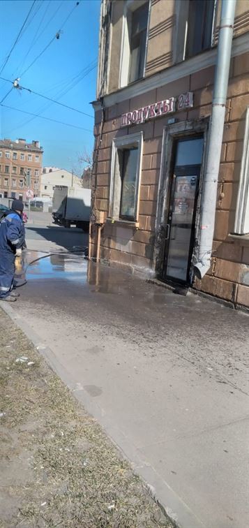 Мытье фасада по адресу ул. Тамбовская д. 4, 6, 8