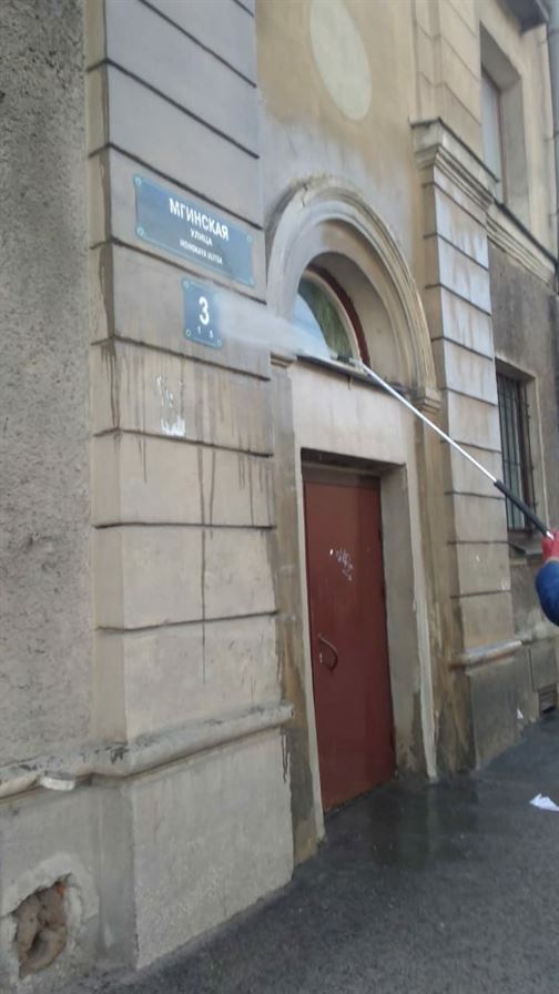 Мытье фасада по адресу ул. Мгинская д. 3